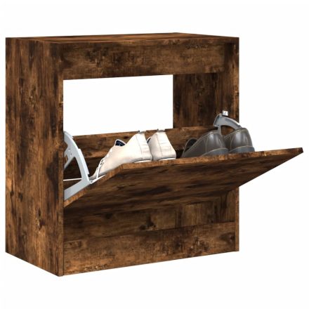 vidaXL füstös tölgy színű szerelt fa cipőszekrény 60 x 34 x 63,5 cm