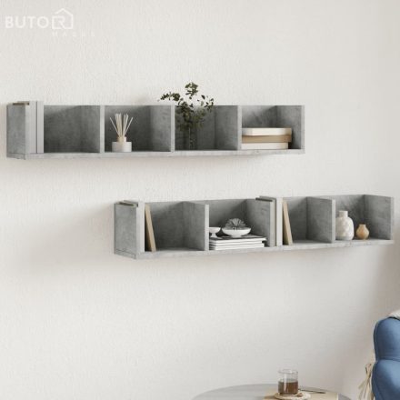 vidaXL 2 db betonszürke szerelt fa faliszekrény 99x18x16,5 cm