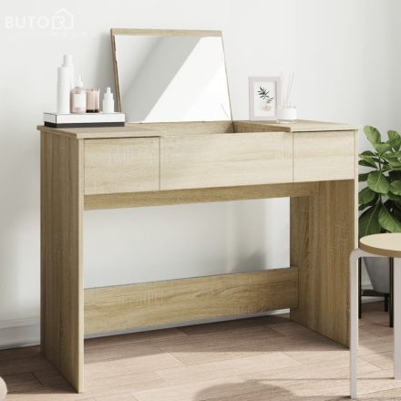 vidaXL sonoma tölgy színű fésülködőasztal tükörrel 100x45x76 cm