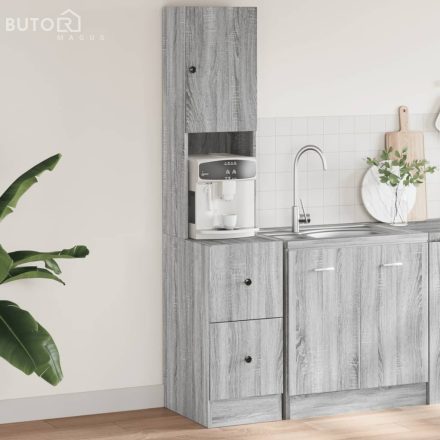 vidaXL szürke sonoma színű szerelt fa konyhaszekrény 35 x 50 x 180 cm