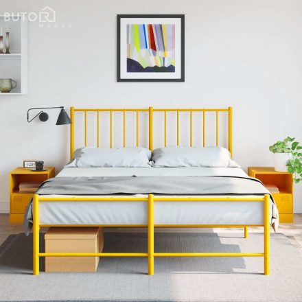 vidaXL 2 db mustársárga acél éjjeliszekrény 34,5 x 39 x 44 cm