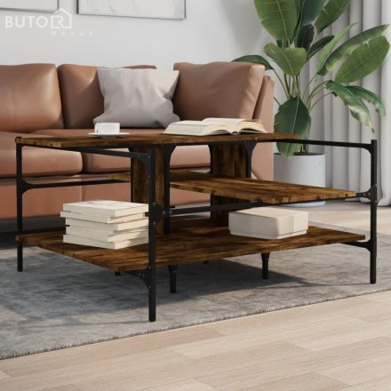vidaXL füstös tölgy színű műfa dohányzóasztal 100x100x48,5 cm