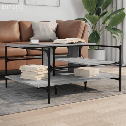 vidaXL szürke sonoma szerelt fa dohányzóasztal 100x100x48,5 cm