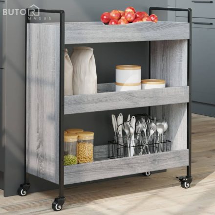 vidaXL szürke sonoma színű szerelt fa zsúrkocsi 70 x 30 x 82 cm