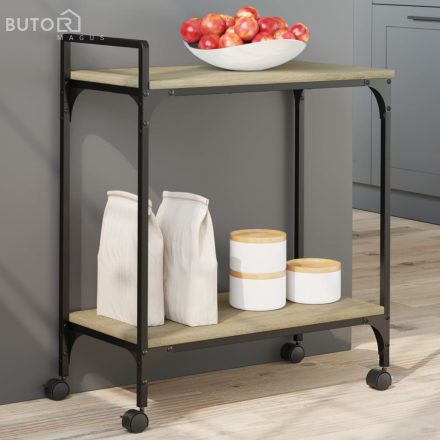 vidaXL sonoma tölgy színű szerelt fa zsúrkocsi 60,5 x 31 x 72,5 cm