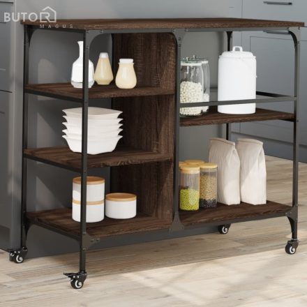 vidaXL barna tölgy színű szerelt fa konyhai kocsi 100 x 45 x 89,5 cm