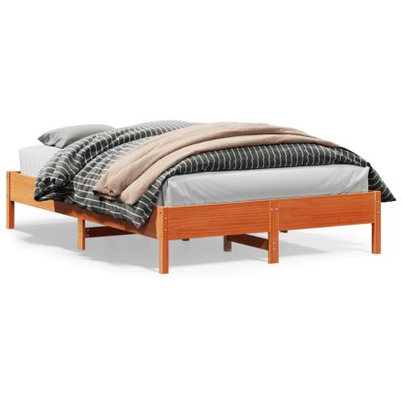vidaXL viaszbarna tömör fenyőfa ágy matrac nélkül 150 x 200 cm