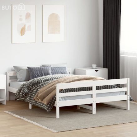 vidaXL fehér tömör fenyőfa ágy matrac nélkül 140 x 200 cm