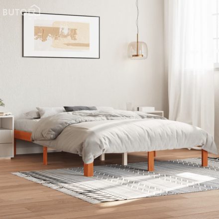vidaXL viaszbarna tömör fenyőfa ágy matrac nélkül 120 x 190 cm