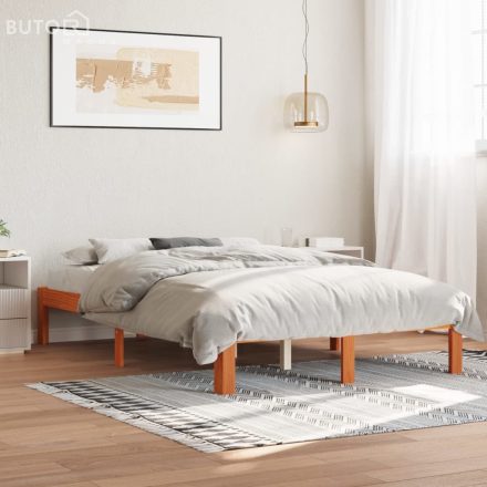 vidaXL viaszbarna tömör fenyőfa ágy matrac nélkül 140 x 200 cm
