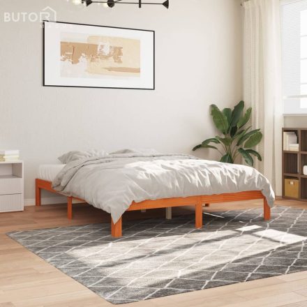 vidaXL viaszbarna tömör fenyőfa ágy matrac nélkül 180 x 200 cm