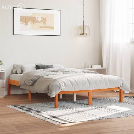 vidaXL viaszbarna tömör fenyőfa ágy matrac nélkül 120 x 200 cm