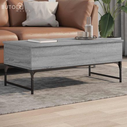vidaXL szürke sonoma szerelt fa és fém dohányzóasztal 100 x 50 x 40 cm