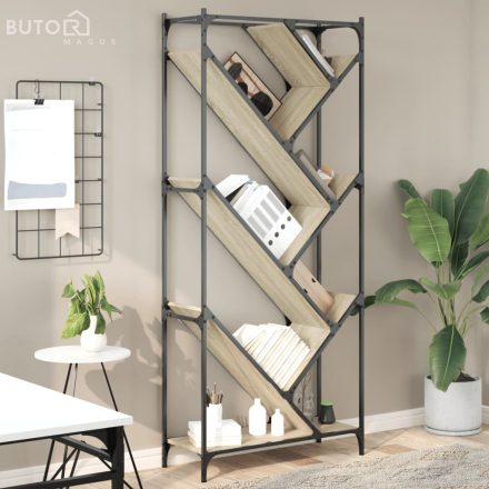 vidaXL sonoma tölgy színű szerelt fa és fém könyvszekrény 79x30x180 cm