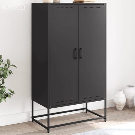 vidaXL fekete acél magasszekrény 68,5x38,5x123,5 cm