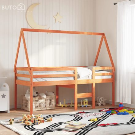 vidaXL viaszbarna tömör fenyőfa gyerekágytető 209 x 85,5 x 88 cm