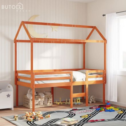 vidaXL viaszbarna tömör fenyőfa gyerekágytető 207 x 95,5 x 159 cm