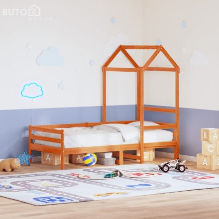 vidaXL viaszbarna tömör fenyőfa gyerekágytető 118 x 70 x 176,5 cm