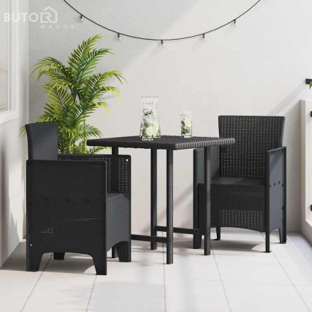 vidaXL Kerti Szék 2 pcs Antracit 53 x 49 x 85 cm PP