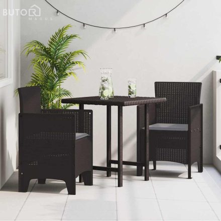 vidaXL Kerti Szék 2 pcs Barna 53 x 49 x 85 cm PP