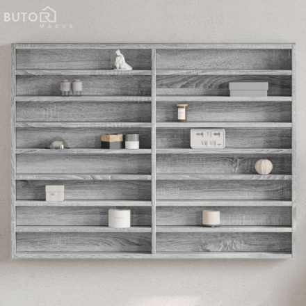 vidaXL szürke sonoma színű szerelt fa vitrinszekrény 100 x 8,5 x 75 cm