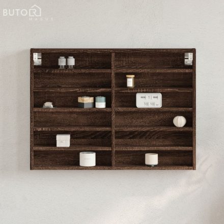 vidaXL barna tölgy színű szerelt fa vitrinszekrény 80 x 8,5 x 58 cm