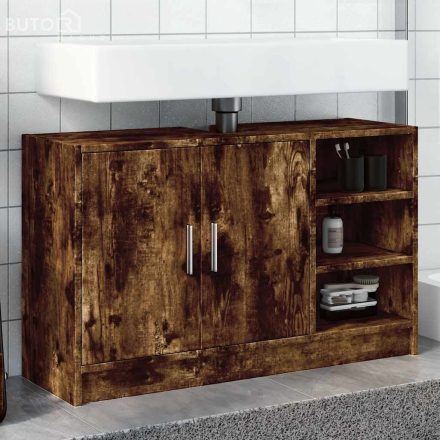 vidaXL füstös tölgy színű szerelt fa mosdószekrény 90 x 29 x 55 cm