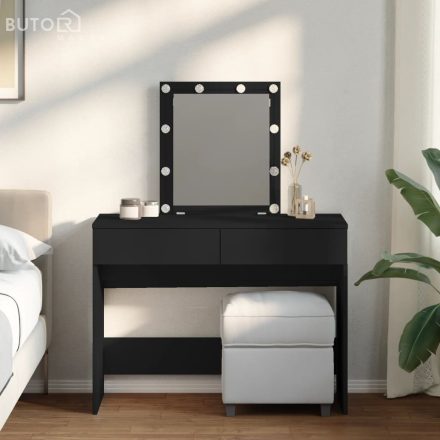 vidaXL fekete LED-es fésülködőasztal 100 x 40 x 130 cm