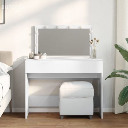 vidaXL fehér fésülködőasztal LED-del 100 x 40 x 130 cm