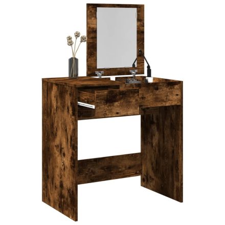 vidaXL füstös tölgy színű fésülködőasztal tükörrel 73 x 46,5 x 120 cm