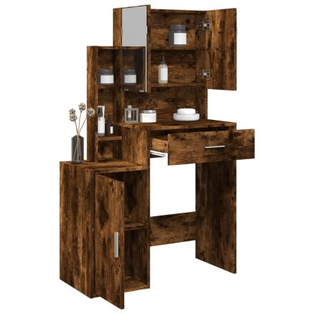 vidaXL füstös tölgy színű fésülködőasztal szekrénnyel 80 x 35 x 132 cm