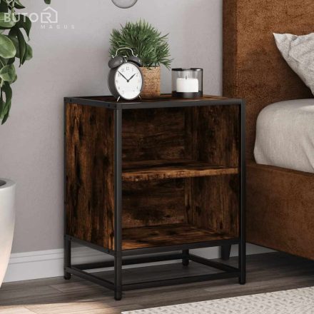 vidaXL éjjeliszekrény füstölt tölgy 40x31x50cm fából és fémből készült
