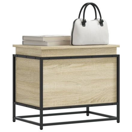 vidaXL sonoma tölgy színű szerelt fa tárolóláda fedéllel 60x40x51,5 cm