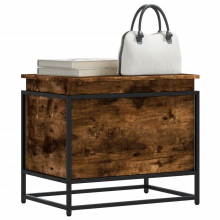vidaXL füstös tölgy színű szerelt fa tárolóláda fedéllel 60x40x51,5 cm