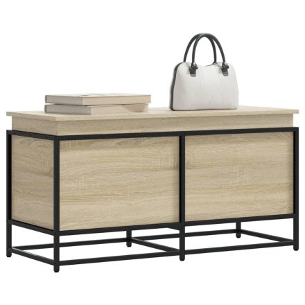 vidaXL sonoma tölgy szerelt fa tárolóláda fedéllel 100x40x51,5 cm