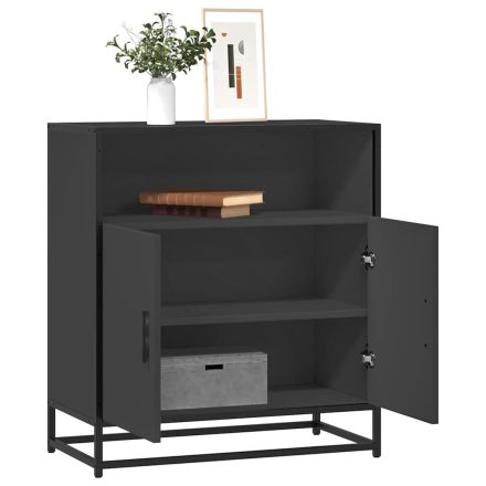vidaXL Tálalószekrény Fekete 68x35x76 cm Engineered Wood