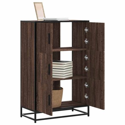 vidaXL Magastábla barna tölgy 68x35x106,5 cm műanyag fa és fém