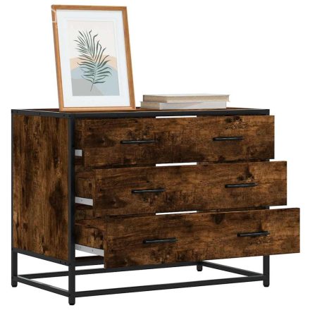 vidaXL füstös tölgy szerelt fa fiókos szekrény 70x41x56 cm