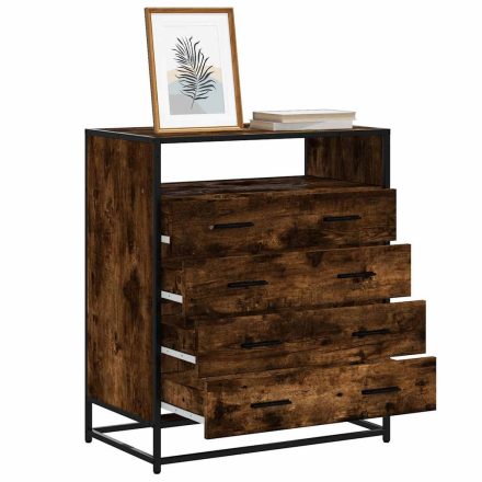 vidaXL füstös tölgy szerelt fa fiókos szekrény 70x41x83,5 cm