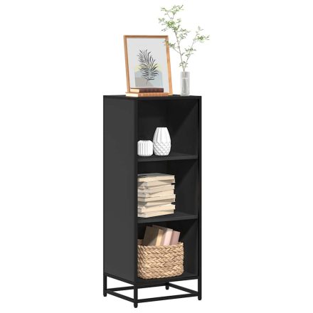 vidaXL fekete forgácslap könyvszekrény 40x35x107,5 cm