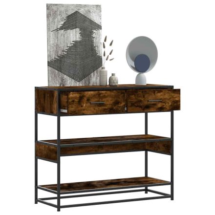 vidaXL füstös tölgy színű szerelt fa tálalóasztal 90x35x80 cm