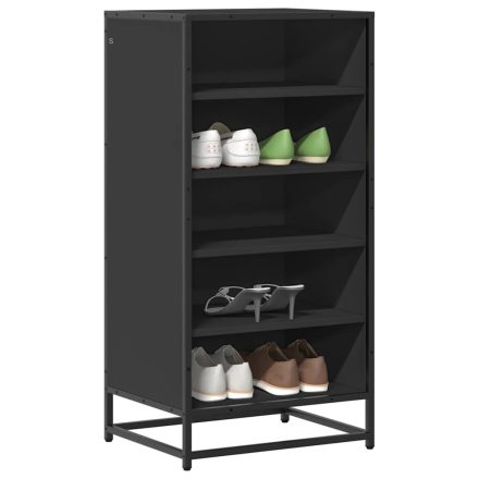 vidaXL fekete szerelt fa cipőtároló szekrény 48x38x97,5 cm