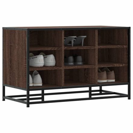 vidaXL cipőpad barna tölgy 84x40x53,5 cm Gépi fa és fém