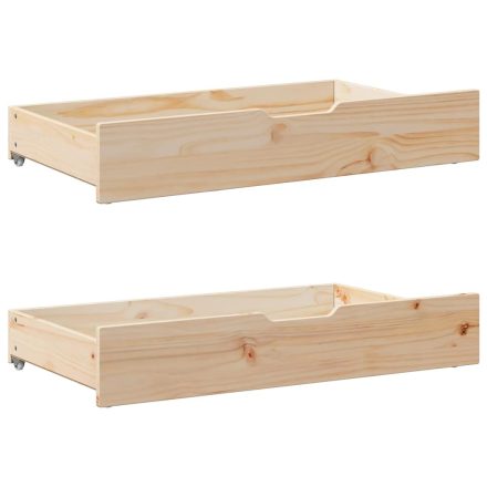vidaXL 2 db tömör fenyőfa ágy alatti fiók kerékkel 90 x 55 x 17 cm