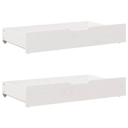 vidaXL 2 db fehér tömör fenyőfa ágy alatti fiók 90 x 55 x 17 cm