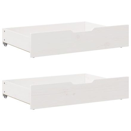 vidaXL 2 db fehér tömör fenyőfa ágy alatti fiók 85 x 55 x 17 cm