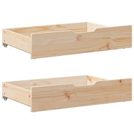 vidaXL 2 db tömör fenyőfa ágy alatti fiók kerekekkel 80 x 55 x 17 cm