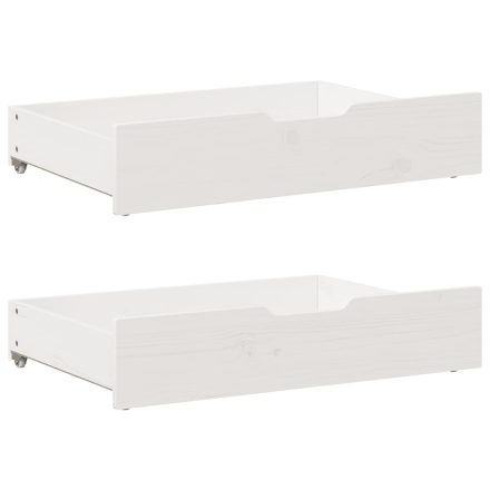 vidaXL 2 db fehér tömör fenyőfa ágy alatti fiók 80 x 55 x 17 cm