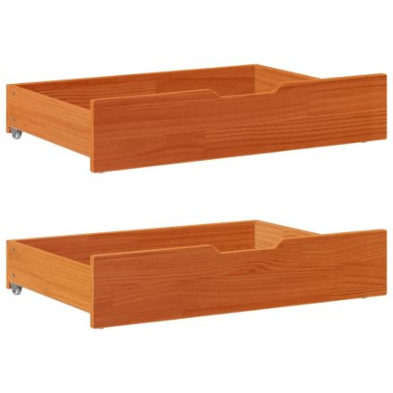 vidaXL 2 db viaszbarna tömör fenyőfa ágy alatti fiók 80 x 55 x 17 cm