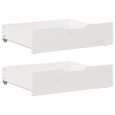 vidaXL 2 db fehér tömör fenyőfa ágy alatti fiók 75 x 55 x 17 cm
